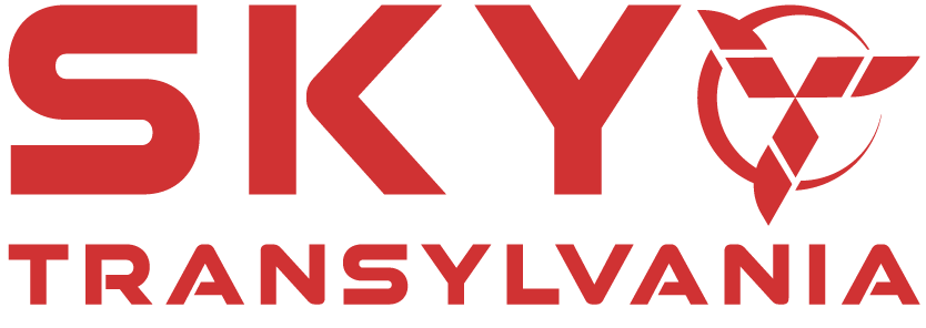 Logo Sky Transylvania rosu pentru mobil